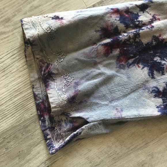 Tie Dyed Embroidered Tunic Long Line 3/4 sleeve boho hippie festival 2XL - Picture 5 of 9